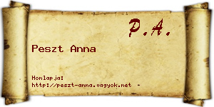 Peszt Anna névjegykártya
